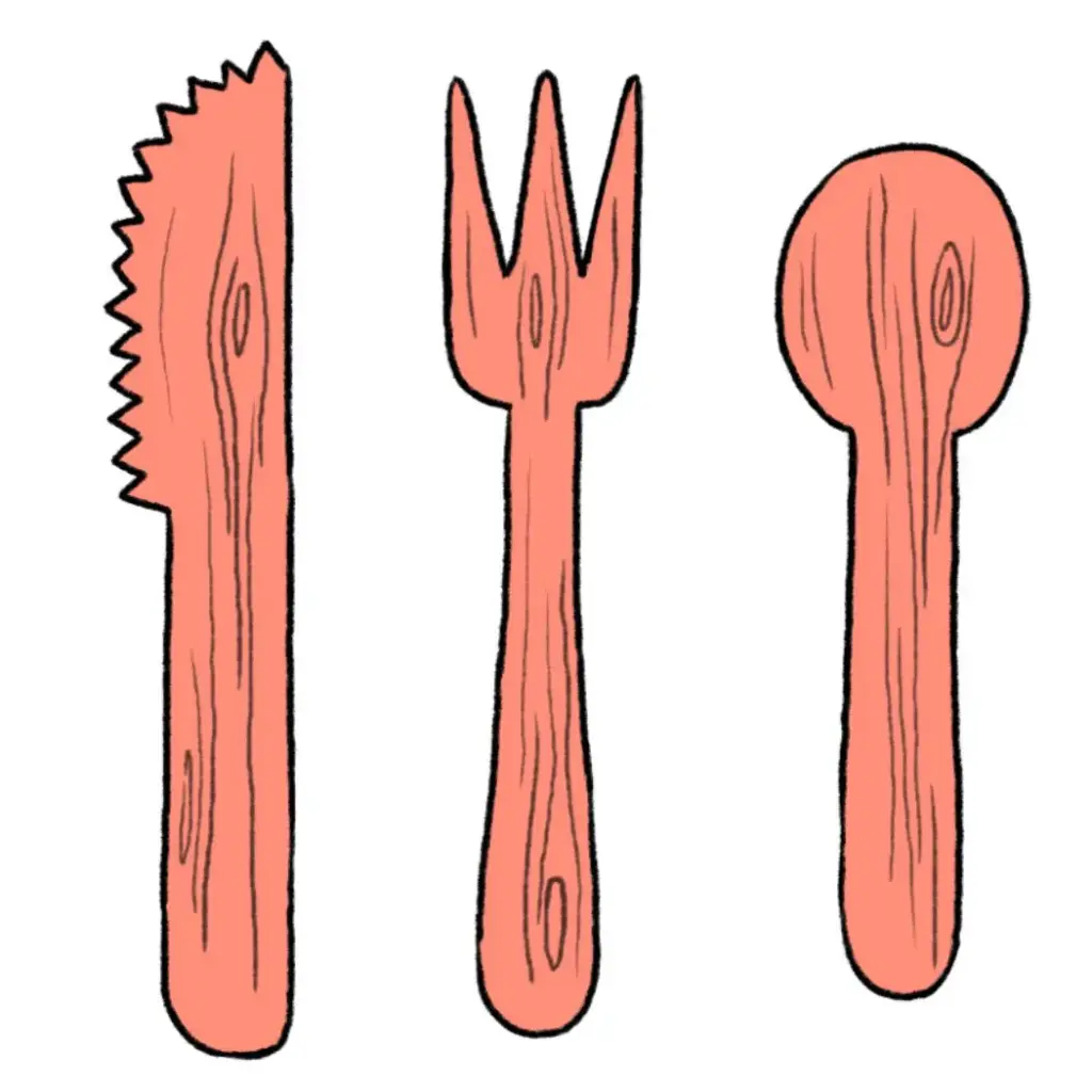 Couverts en bois flotté