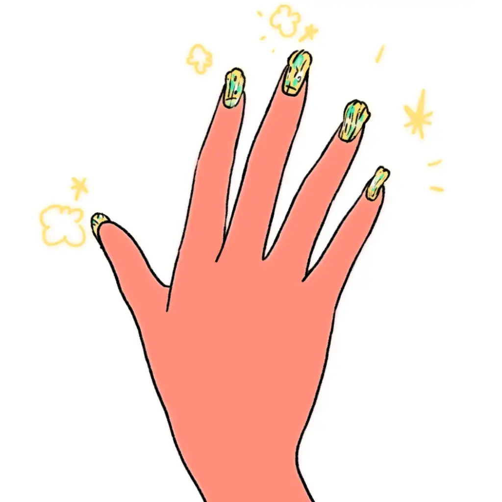 Faux-ongles motif mycose