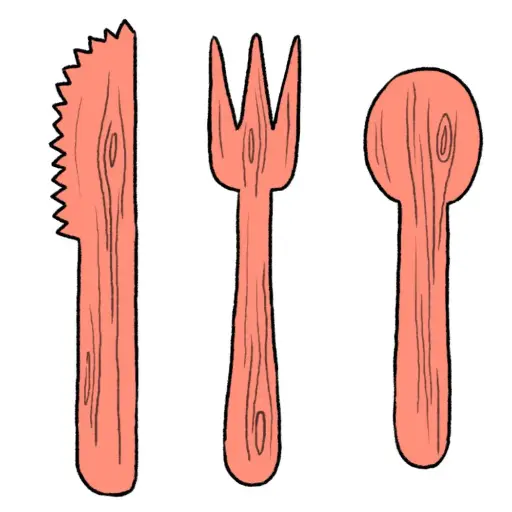 Couverts en bois flotté